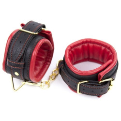 Generique Menottes de poignets rembourrées Thicken Noir-Rouge